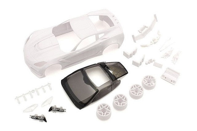 Kyosho Corvette ZR1 White Body Set w/ Wheels MZN196 Default Title