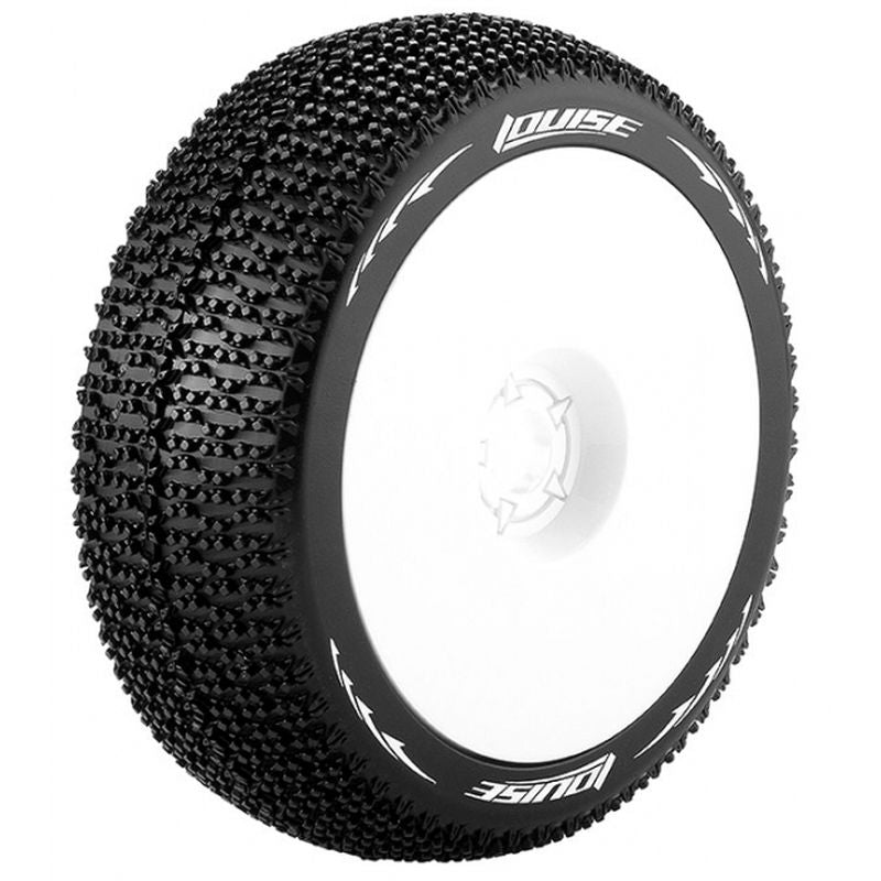 Louise R/C B-Maglev 1/8 Soft Front/Rear, 17mm Hex, Mounted on White Rim LT3100SW