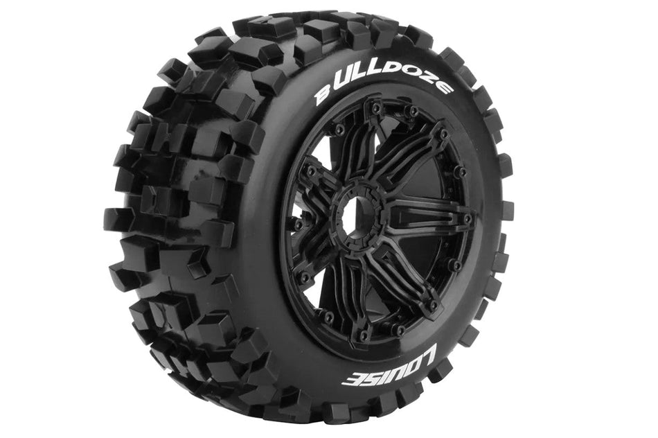 Louise R/C B-Ulldoze 1/5 Off-Road Buggy Tires, 24mm Hex, Mounted on Black Rims LT3244B