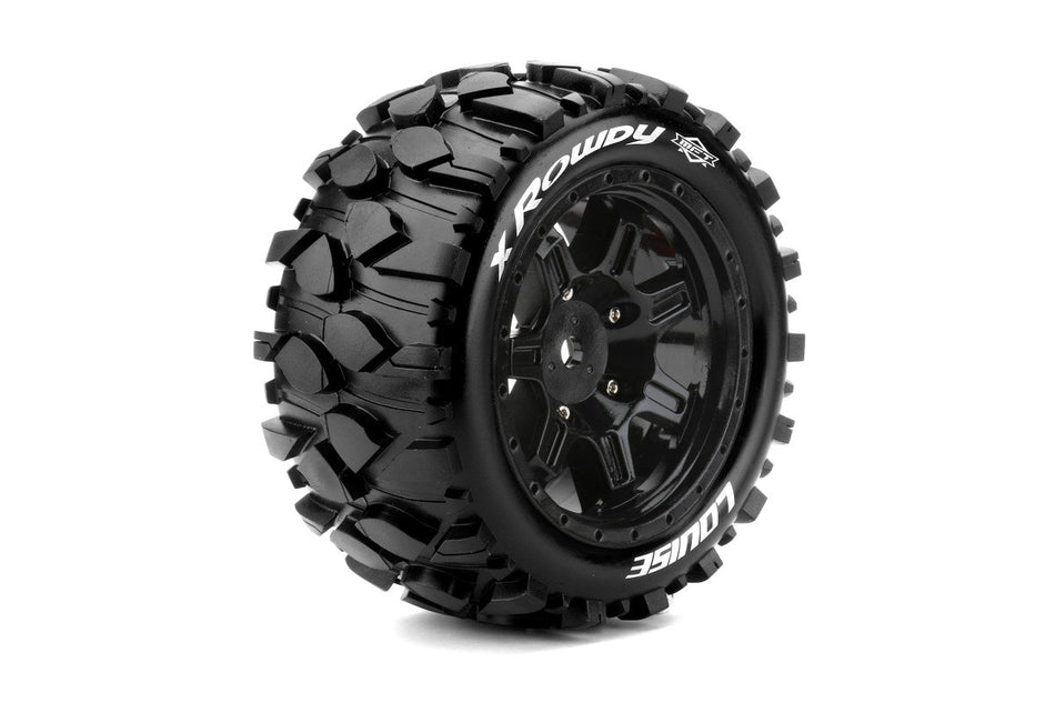 Louise R/C MFT X-Rowdy Sport Monster Truck Belted Tires, 24mm Hex, Mounted (2) Kraton 8S LT3351BM