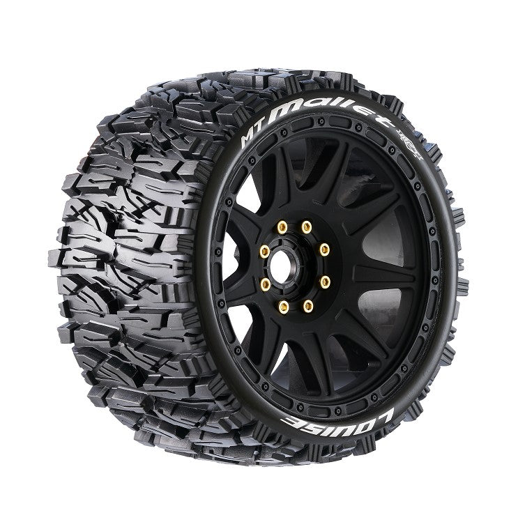 Louise R/C MT-Mallet Speed 1/8 Monster Truck Belted Tires Mounted Low Profile 17mm Hex 0" & 1/2" Offset (2) LT3355SB