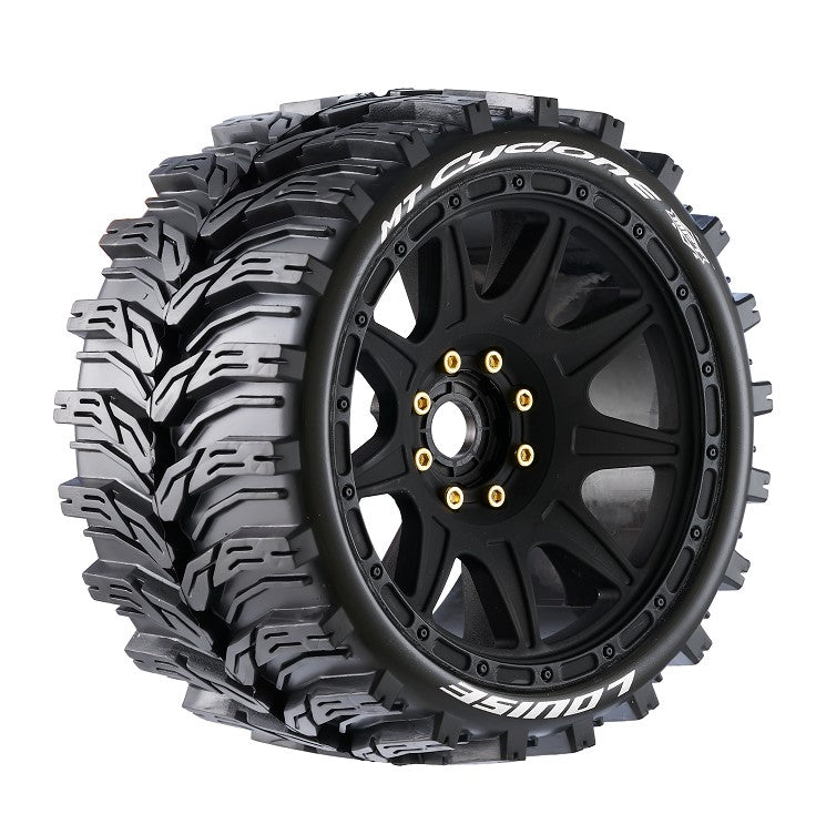 Louise R/C MT-Cyclone Speed 1/8 Monster Truck Belted Tires Mounted Low Profile 17mm Hex 0" & 1/2" Offset (2) LT3356SB