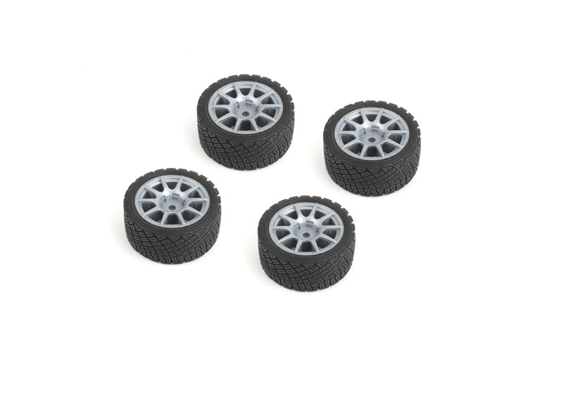 Louise R/C Rally Tires+Wheels 10 Spoke Gray +1mm (4pcs), Fits LMX NBA371