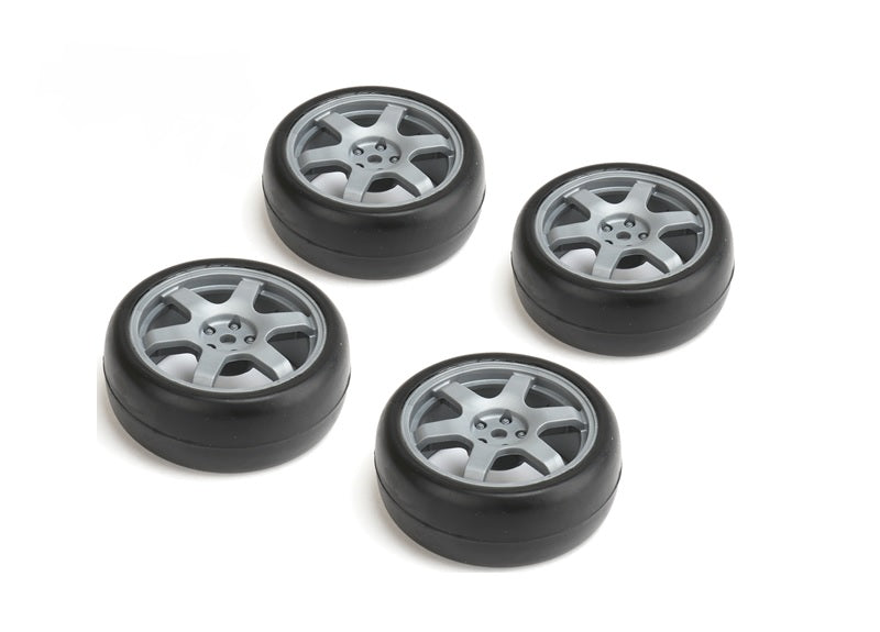 Louise R/C 1/10 Slick Tires 6 Spoke Wheel Gray / ET-0mm (4pcs) NHA490