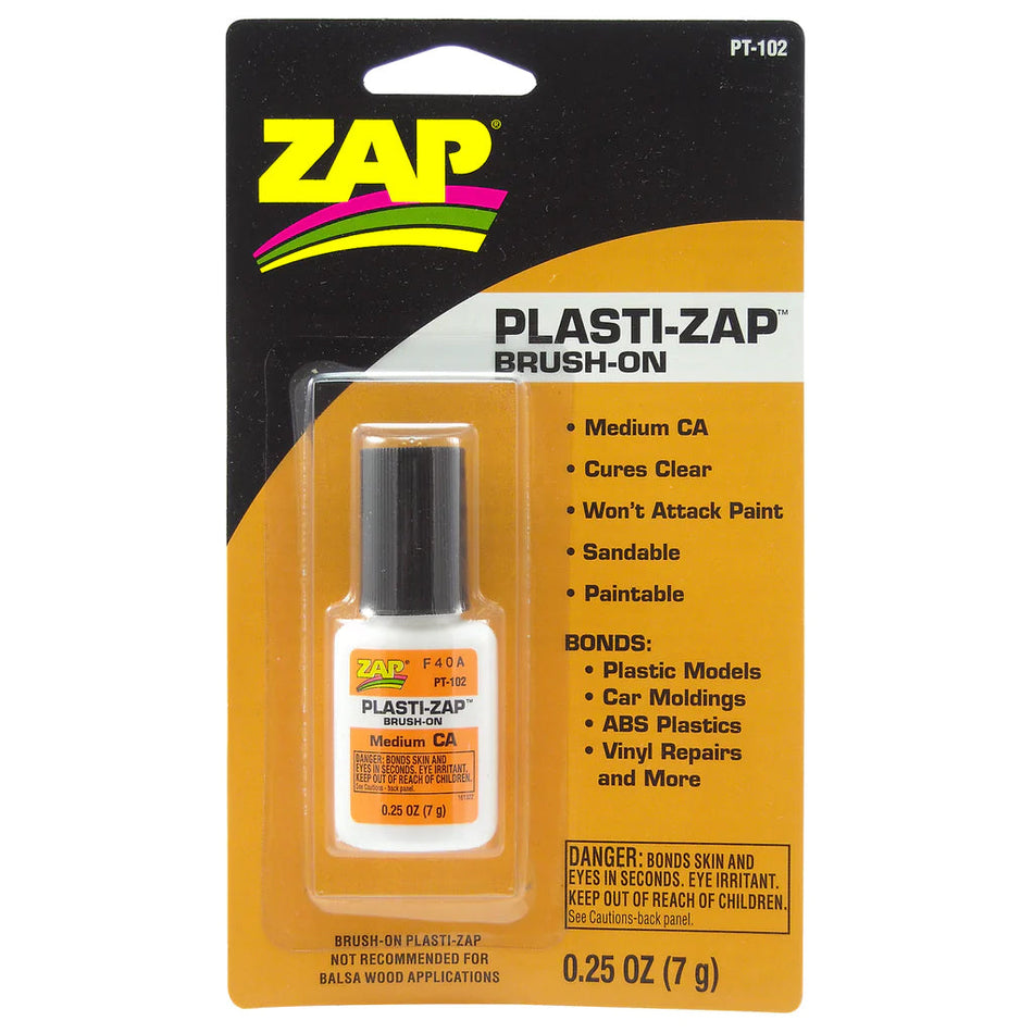 ZAP Glue Brush-On Plasti-Zap Glue 1/4oz  PT-102