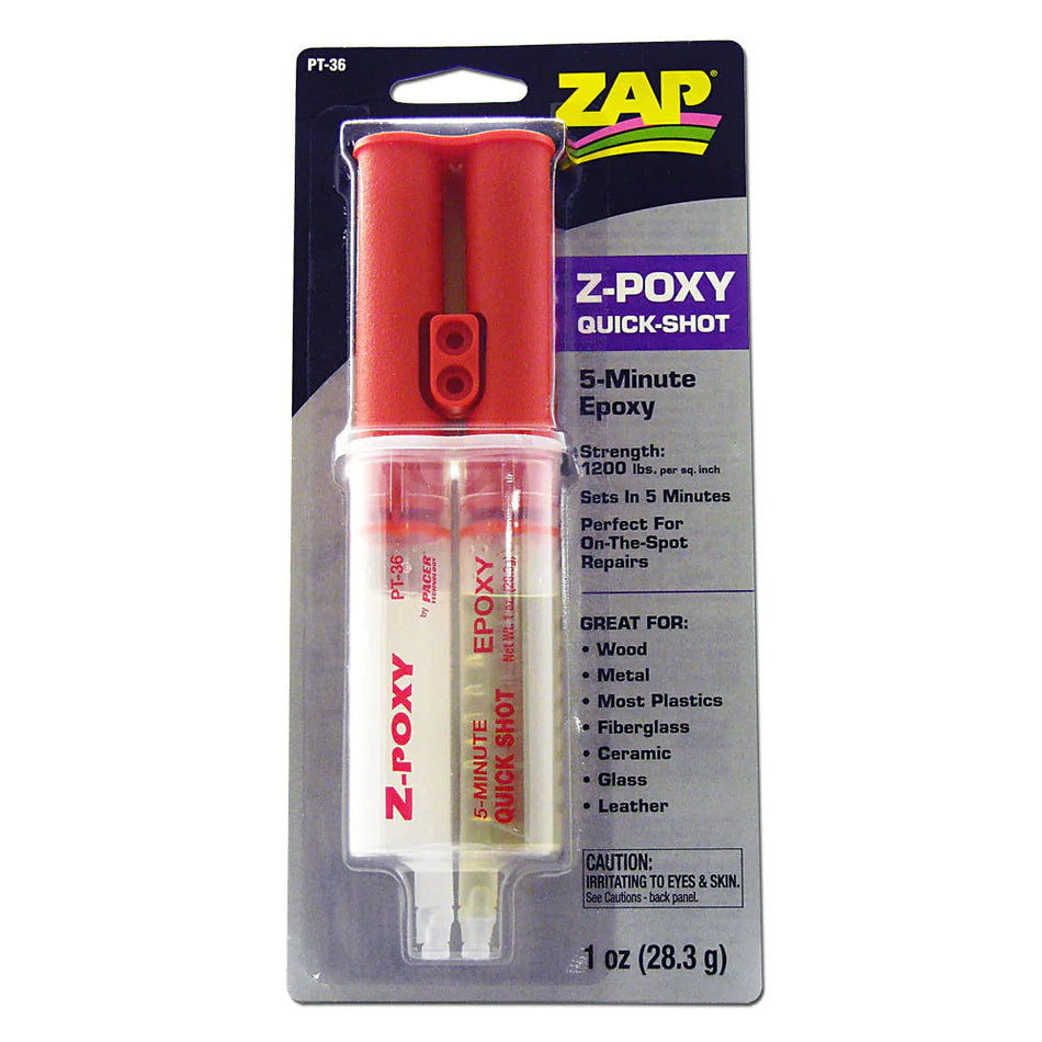 ZAP Glue 1oz Z-Poxy 5 Min Syringe  PT-36
