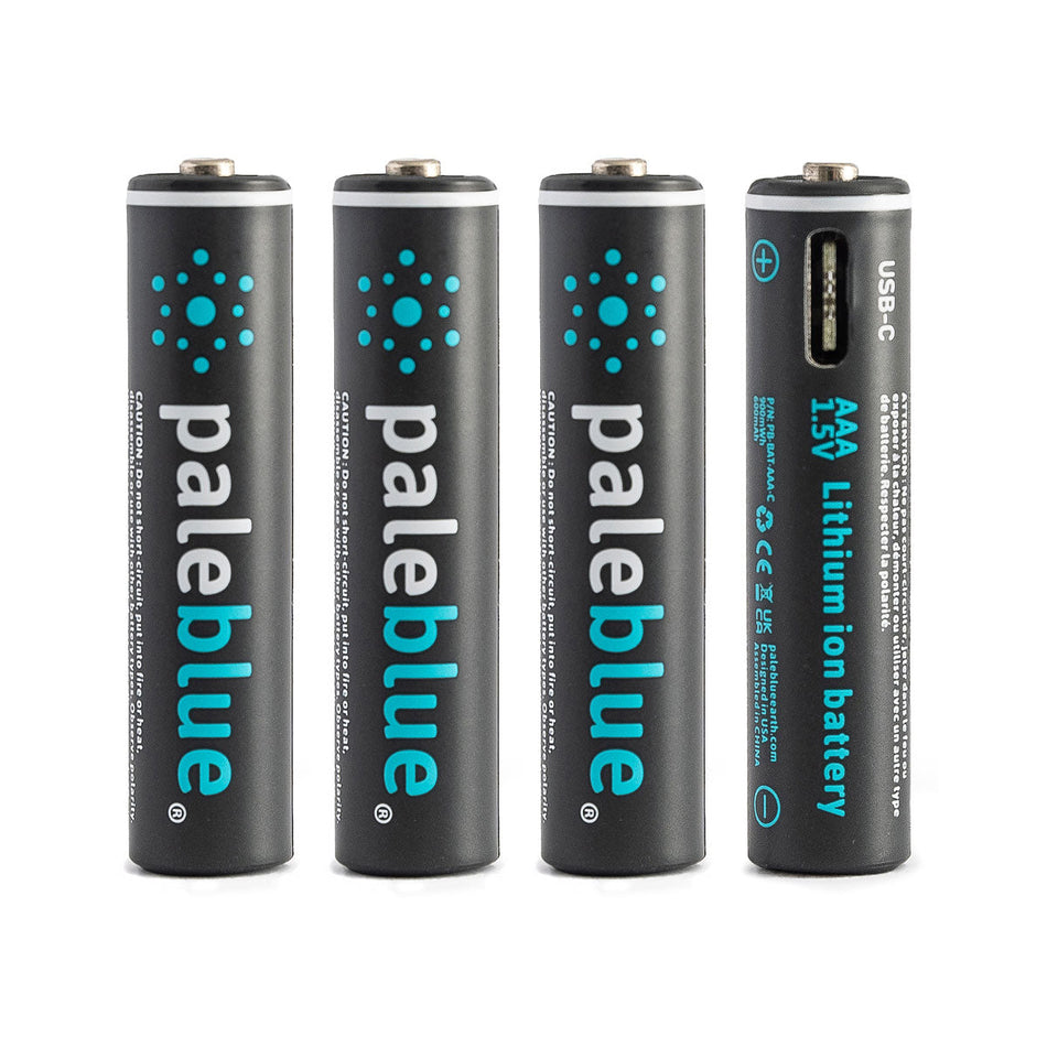 Pale Blue Earth Pale Blue Lithium Ion Rechargeable AAA Batteries 4pk