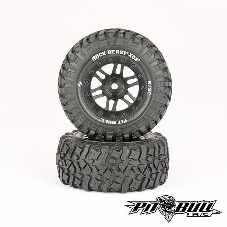 Pit Bull R/C Pre-Mounted, 2.2/3.0, Rock Beast XOR B/SC (Basher Edition), Short Course Tires, Basher Kompound, (2) PB9004BKW Default Title