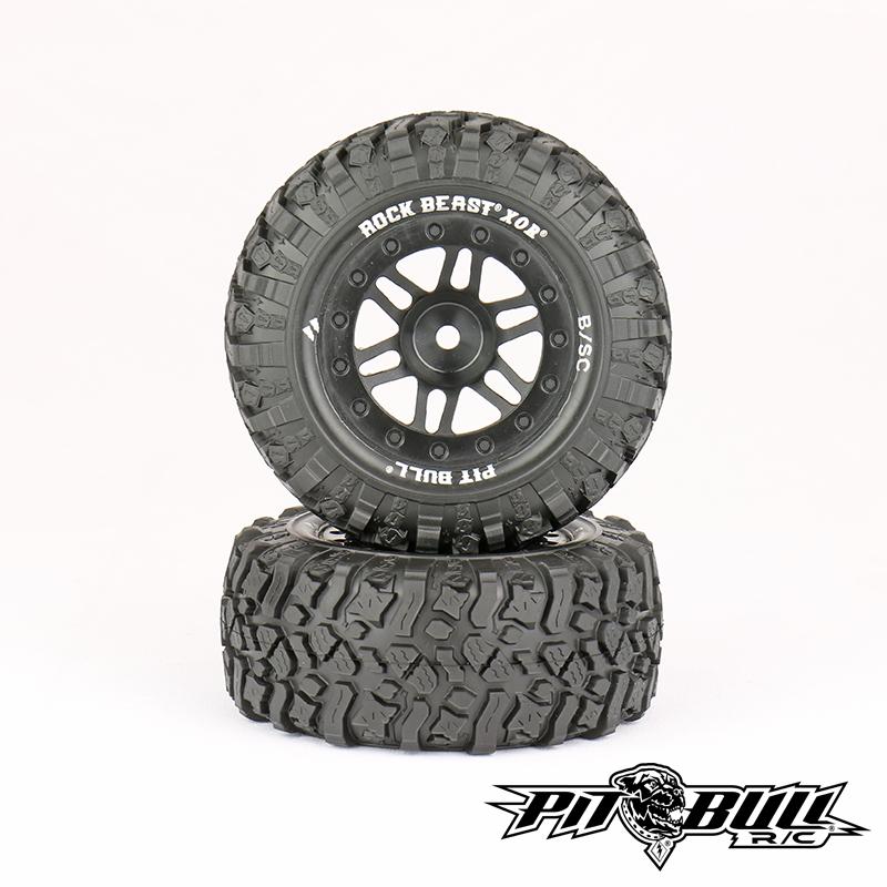 Pit Bull R/C Pre-Mounted, 2.2/3.0, Rock Beast XOR B/SC (Basher Edition), Short Course Tires, Basher Kompound, (2) PB9004BKW Default Title