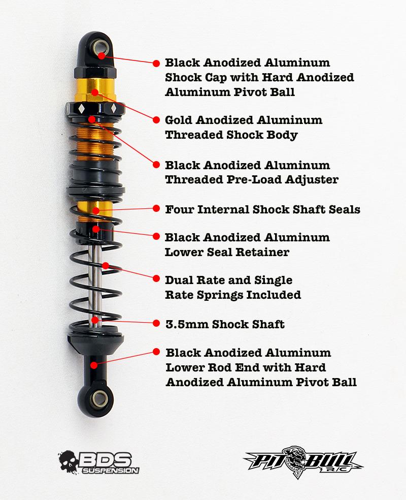 Pit Bull R/C BDS KRONIK Shocks, 90mm, (2pcs) PBS0002 Default Title