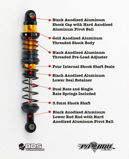 Pit Bull R/C BDS KRONIK Shocks, 90mm, (2pcs) PBS0002 Default Title