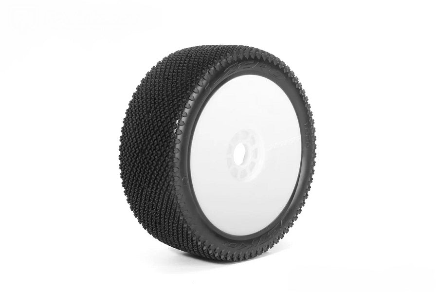 Power Hobby J-Zero 1/8 Buggy Mounted Tires White Dish Wheels (2), 1008DWSSG