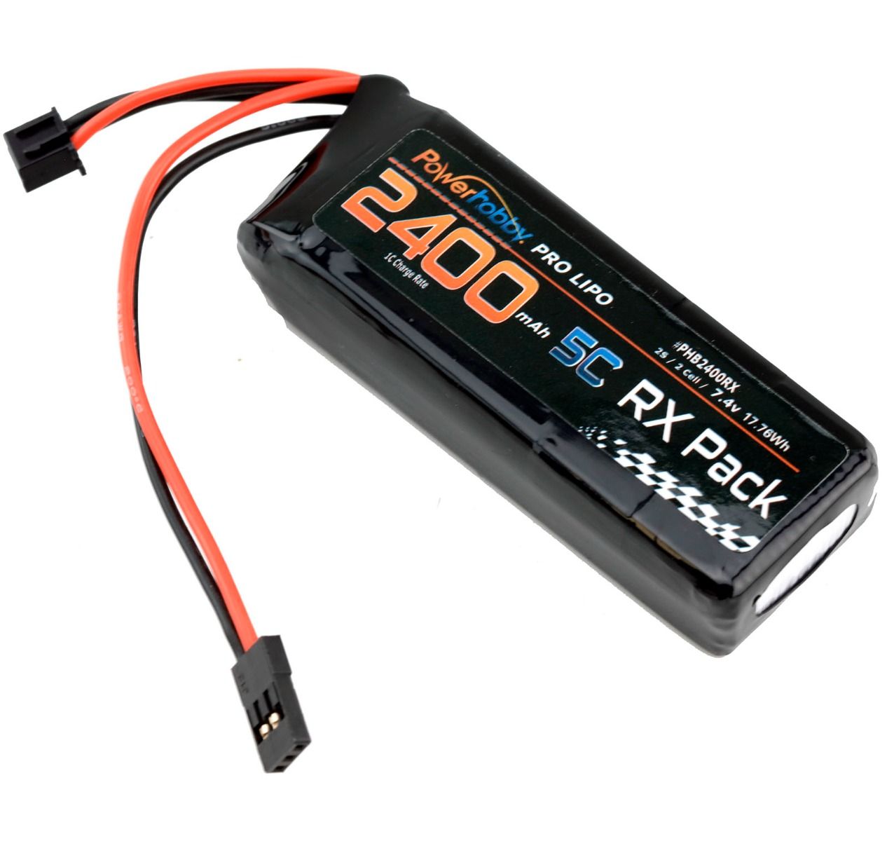 Powerhobby 2S 7.4V 2400mAh 5C RX Receiver Lipo Battery Pack Servo Connector 2400RX Default Title