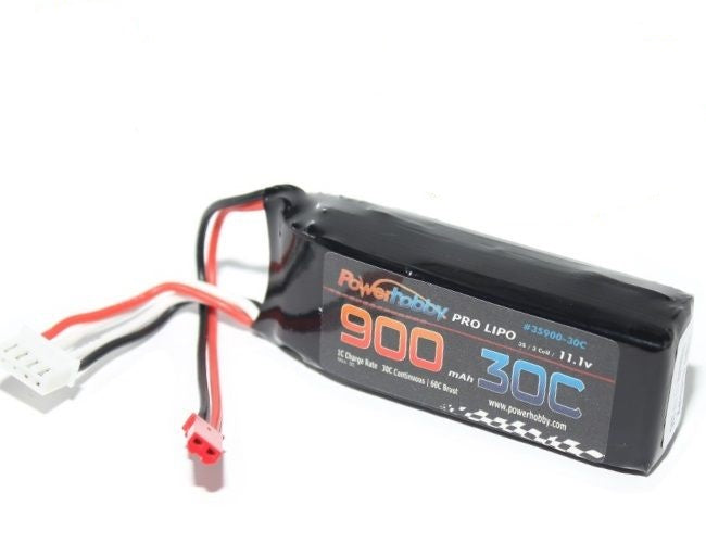 Powerhobby 3S 11.1V 900MAH 30C Lipo Battery w/ JST Connector