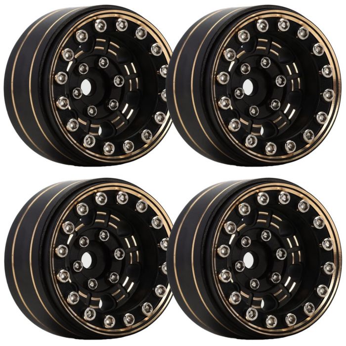 Power Hobby 1.0" Z1 Brass Beadlock Crawler Wheels for 1/24 Axial  SCX24