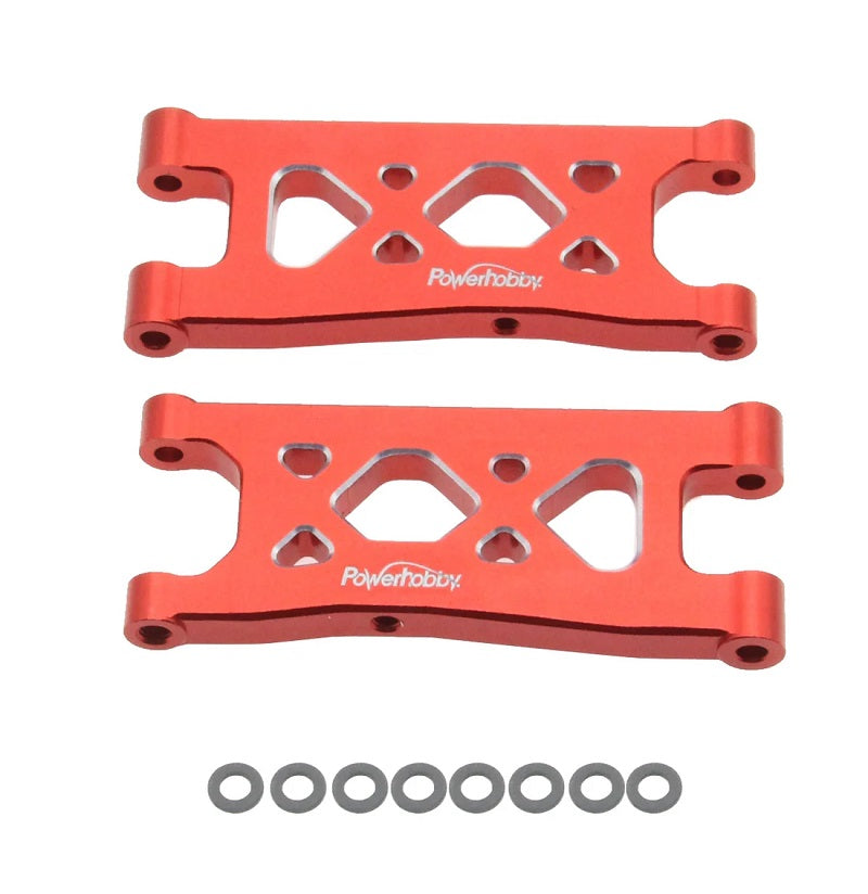 Power Hobby Aluminum Rear Lower Arms, Red, for Arrma Mojave Grom 6848RED