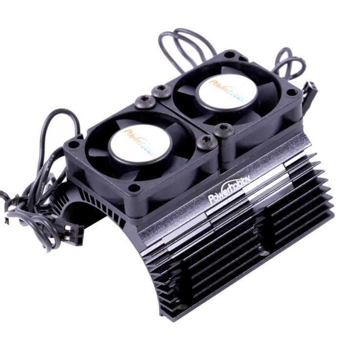 Powerhobby Power Hobby Heat Sink w/ Twin Tornado High Speed Fans 1/8 Motors Black PH1289BLACK Default Title