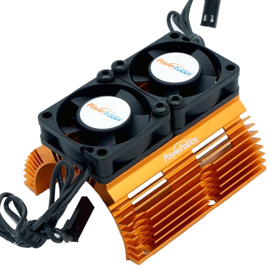 Powerhobby Powerhobby Heat Sink w Twin Turbo High Speed Cooling Fans 1/8 Motors-Orange PH1289ORANGE Default Title