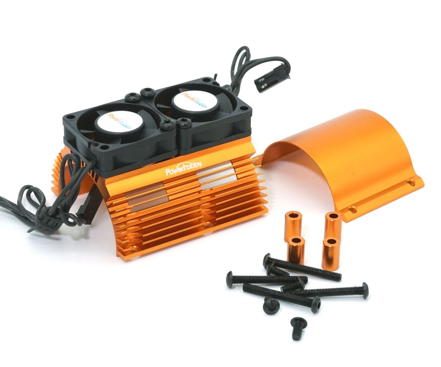 Powerhobby Powerhobby Heat Sink w Twin Turbo High Speed Cooling Fans 1/8 Motors-Orange PH1289ORANGE Default Title