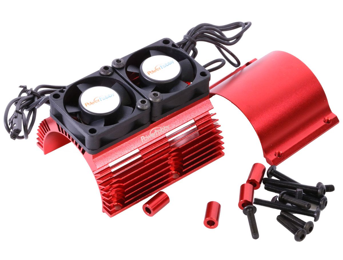 Powerhobby Power Hobby Heat Sink w/ Twin Tornado High Speed Fans 1/8 Motors Red PH1289RED Default Title