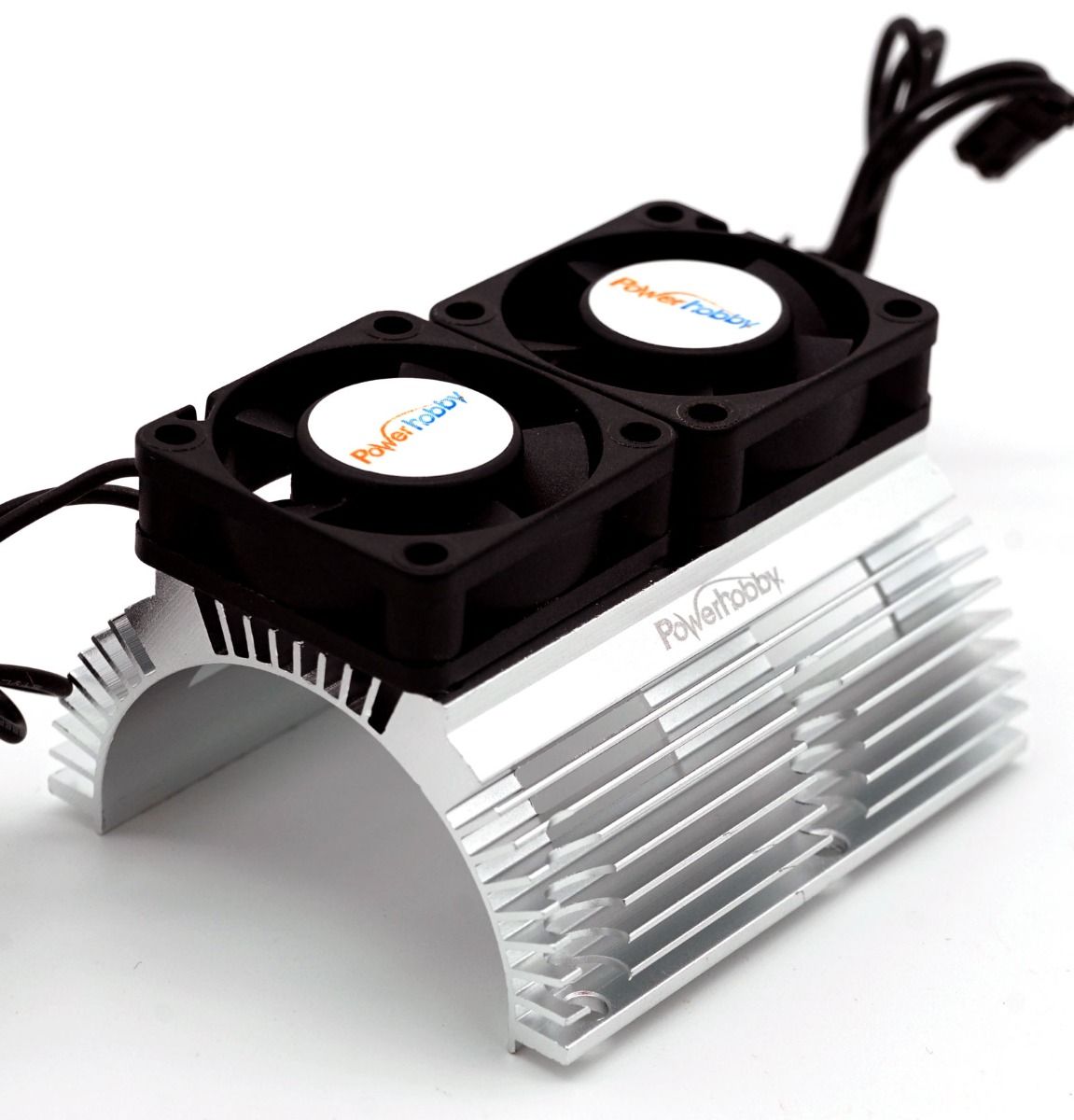 Powerhobby Powerhobby Heat Sink w Twin Turbo High Speed Cooling Fans 1/8 Motors-Silver PH1289SILVER Default Title