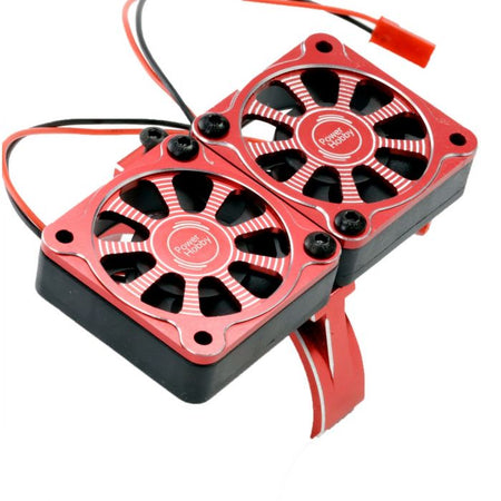 Powerhobby 1/5 Aluminum Heatsink 40mm Dual High Speed Cooling Fans Cover Red PH1291R Default Title