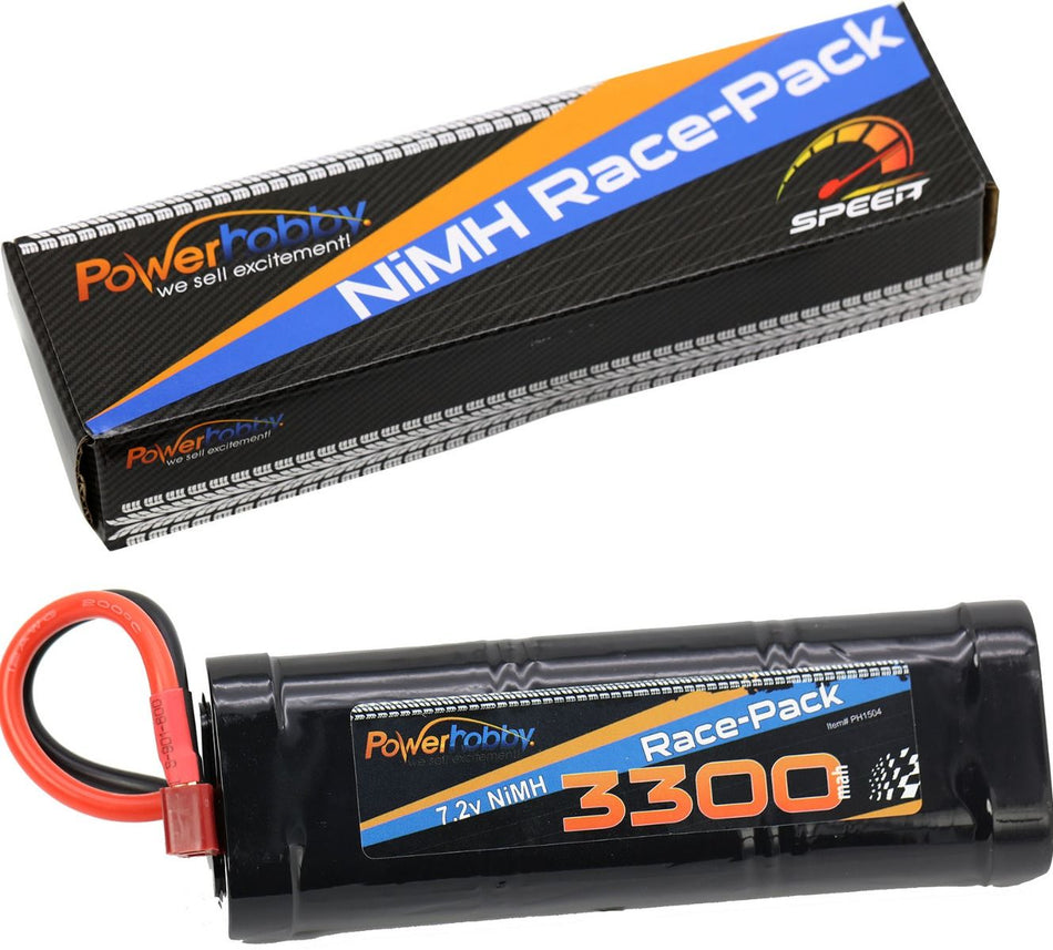 Power Hobby 7.2V 6-Cell 3300mAh NiMH Flat Battery Pack w/Deans Plug PH1504