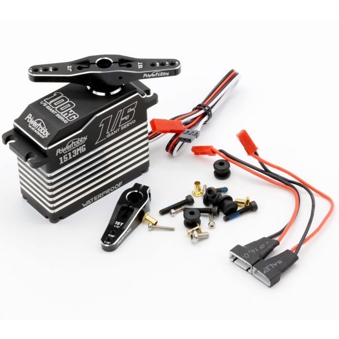 Powerhobby 1513MG 1/5 Waterproof Steel Gear High Torque Brushless Aluminum Servo 2S to 4S Compatibility PH1513MG Default Title