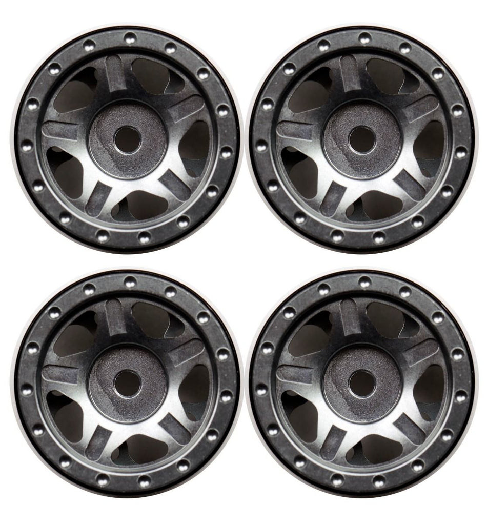 Powerhobby 1.0 Axial SCX24 C10 Jeep Aluminum Beadlock Wheels Gray