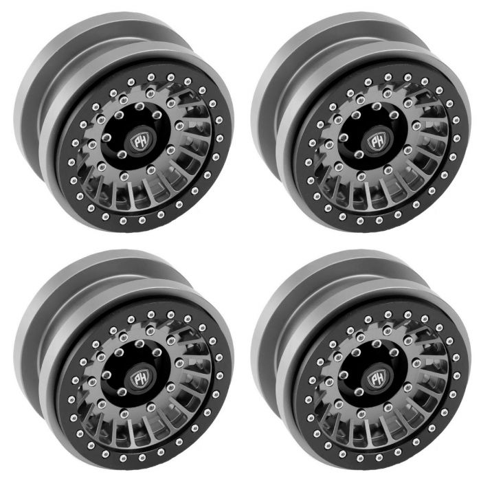 Powerhobby Z1 Axial SCX6 2.9 CNC Aluminum Beadlock Wheels Gunmetal (4pcs)