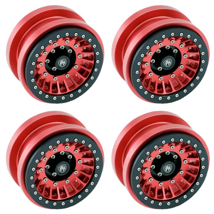 Powerhobby Z1 Axial SCX6 2.9 CNC Aluminum Beadlock Wheels Red (4pcs)