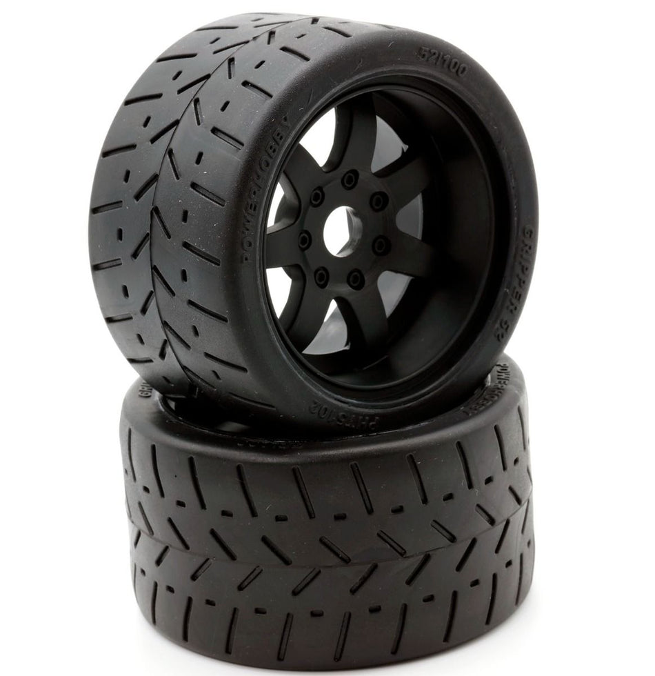 Powerhobby 1/8 Gripper 54/100 Belted Mounted Tires 17mm Black