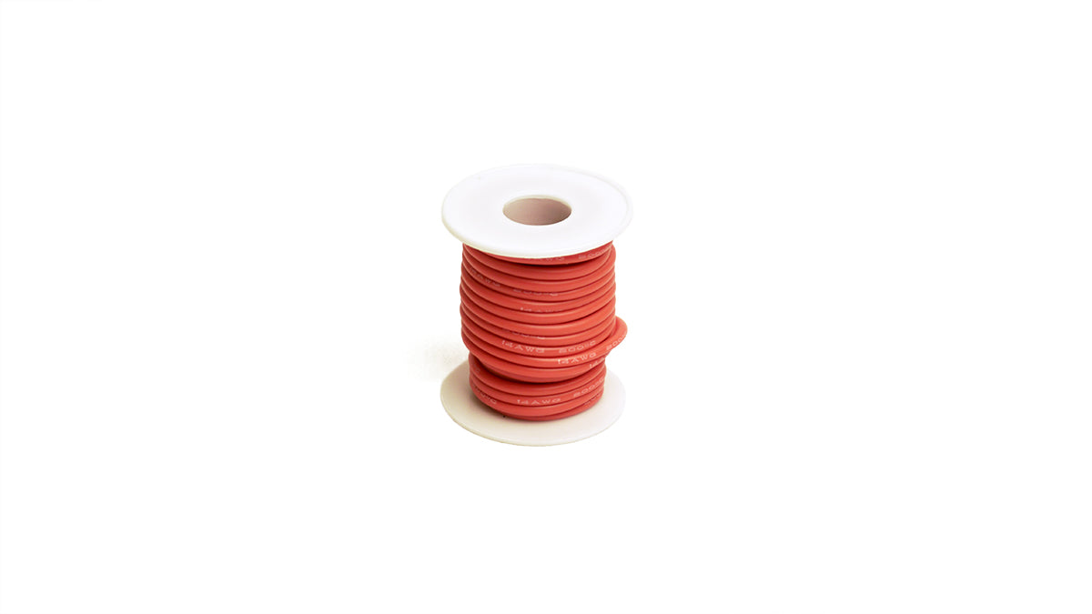 Racers Edge 14 Gauge Silicone Ultra-Flex Wire; 25' Spool (Red) 1202 Default Title