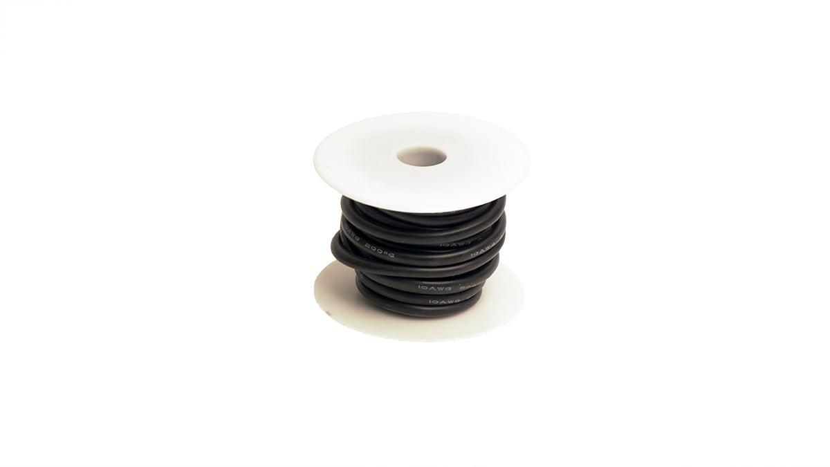 Racers Edge 10 Gauge Silicone Ultra-Flex Wire; 25' Spool (Black) 1207 Default Title