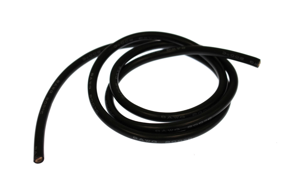 Racers Edge 8 Gauge Silicone Wire, 3' Black 1210 Default Title