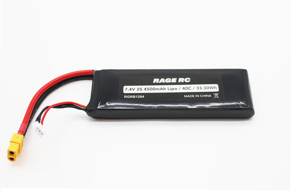 Rage R/C 2S 7.4V 4500mAh 40C Battery Pack with XT60; Velocity 900BL B1284