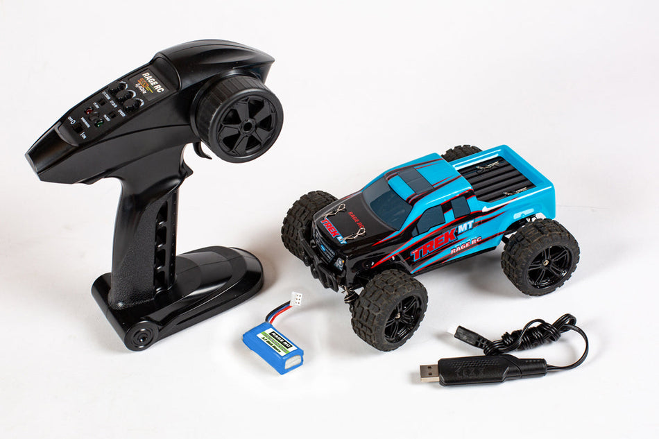 Rage R/C Mini Trek MT 1/24 RTR Monster Truck - Black/Blue C2501