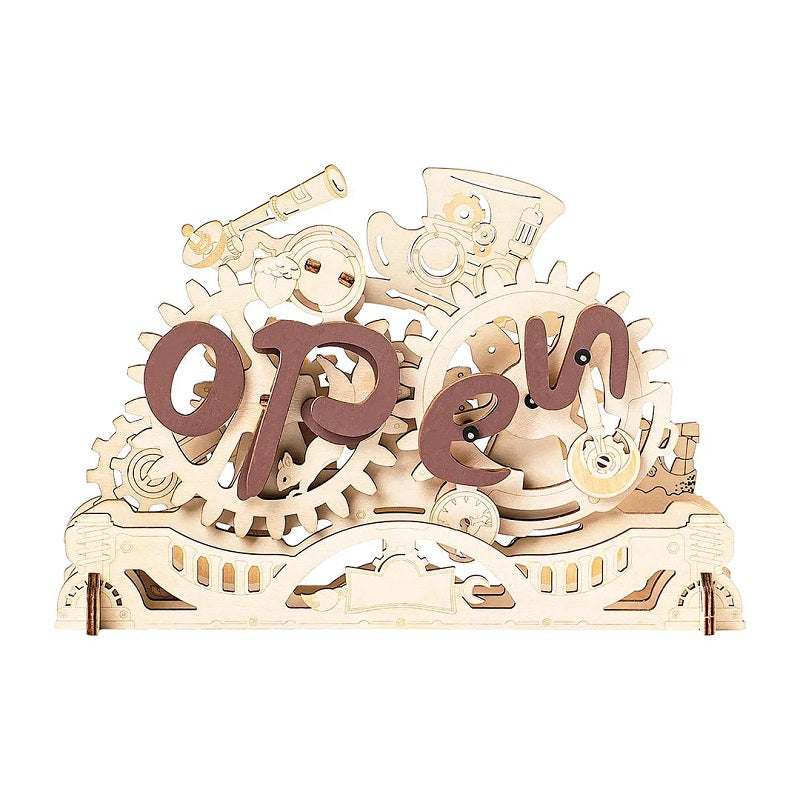 Robotime Open Closed Sign, 3D Wooden Puzzle - Mechanical Wood Model LK506