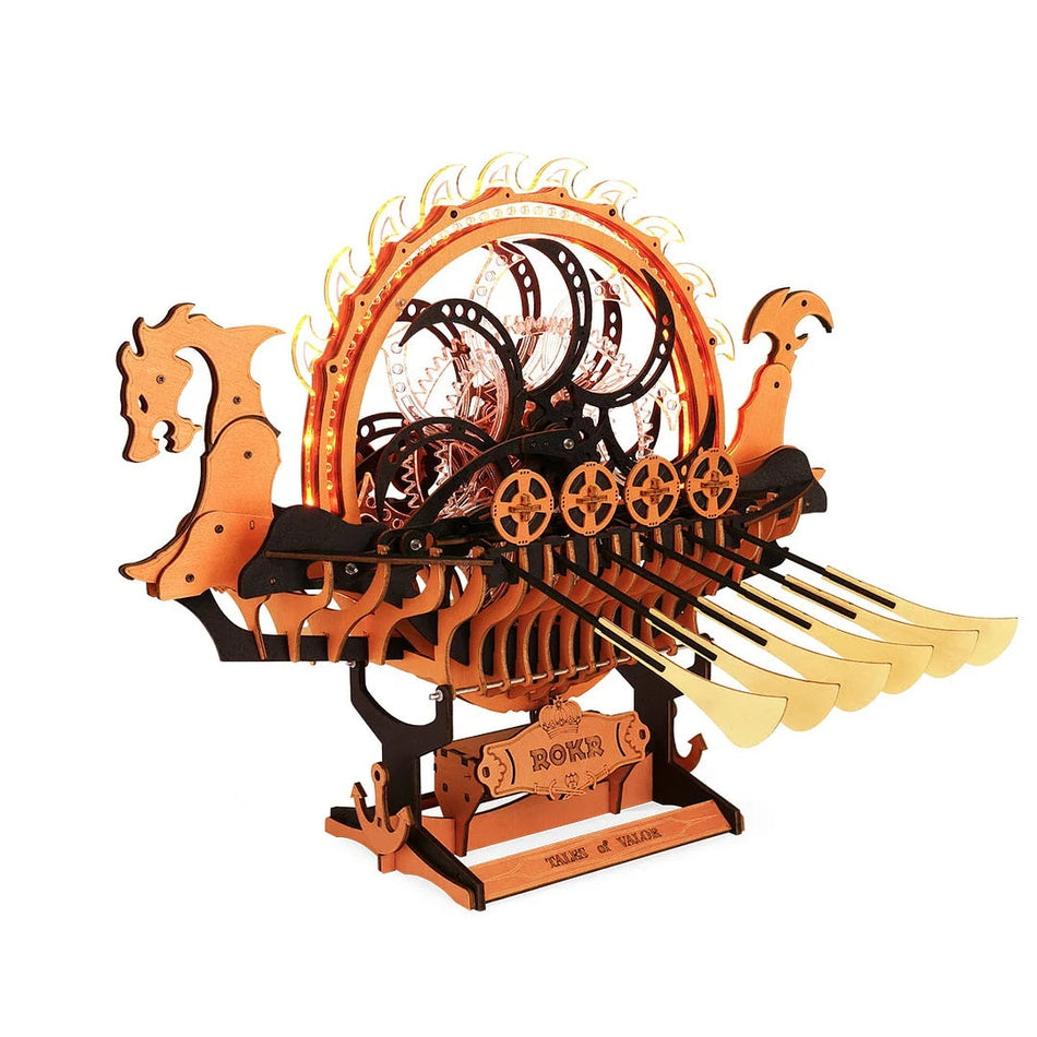 Robotime Viking Dragon Ship, Mechanical 3D Wooden Puzzle LK802