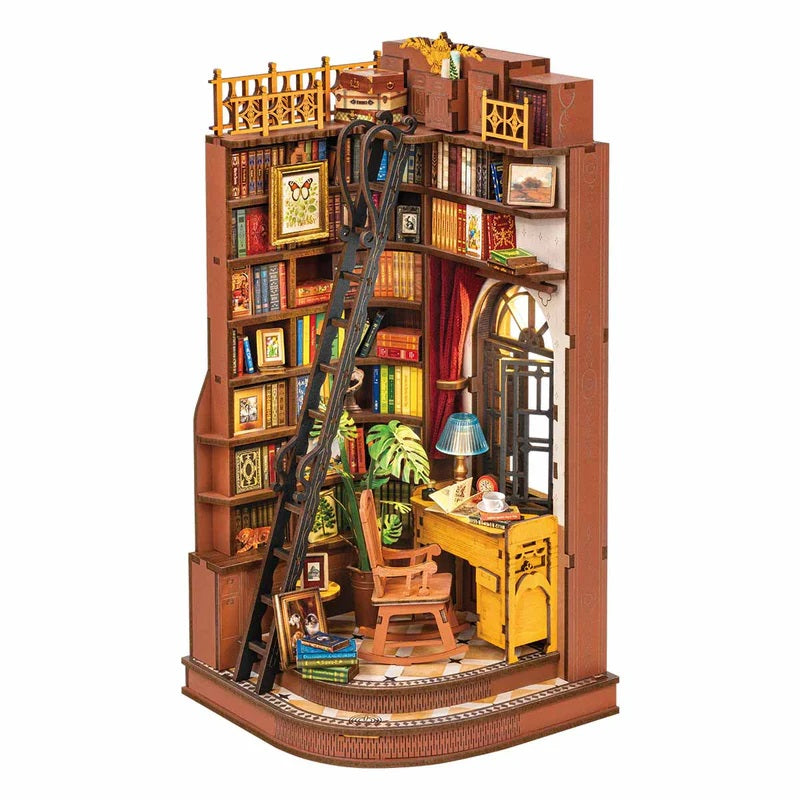 Robotime Silent Corner Study DIY Book Nook Shelf Insert TGE02