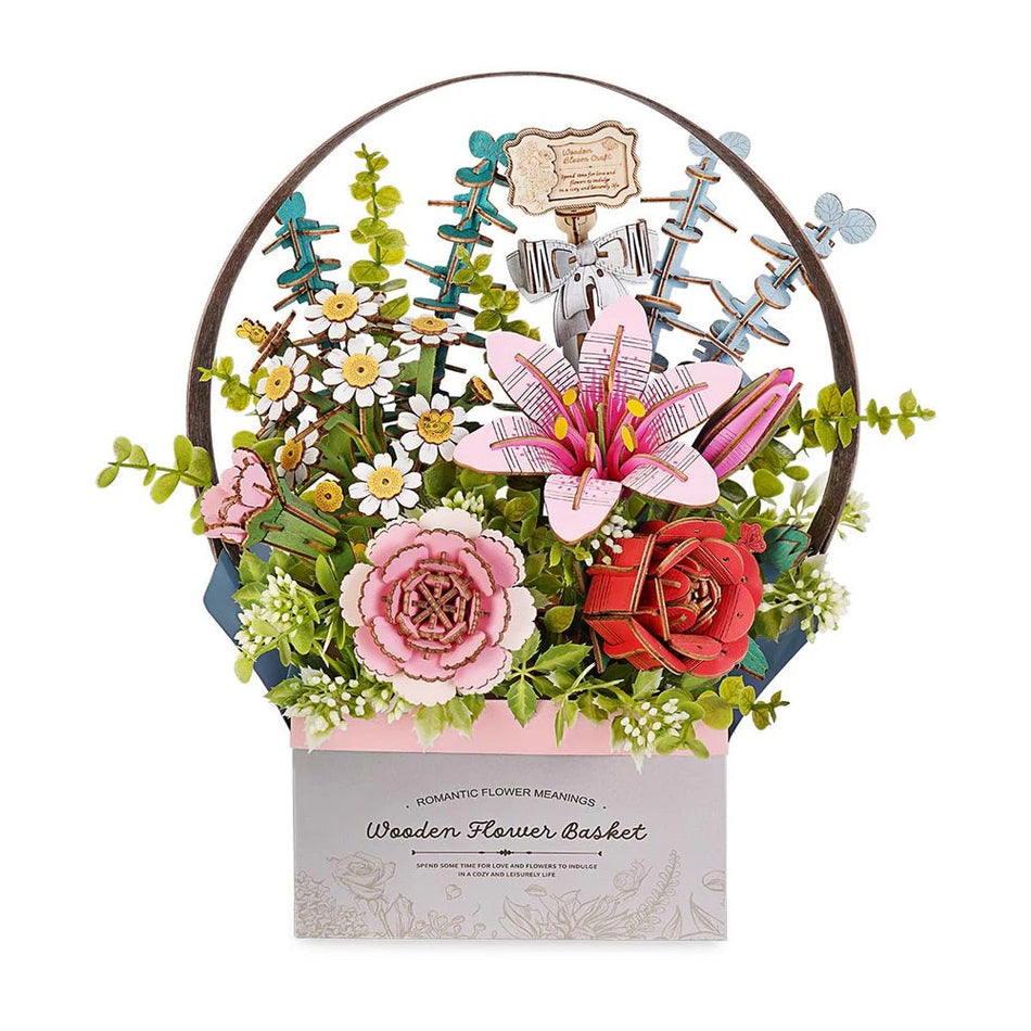 Robotime Wooden Flower Basket DIY 3D Puzzle TW03H