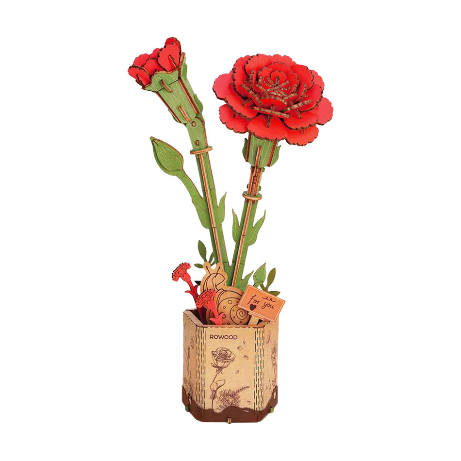 Robotime Red Carnation - Wood Bloom Craft TW052