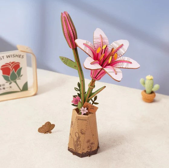 Robotime Pink Lily - Wood Bloom Craft  TW071