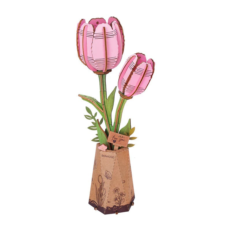Robotime Pink Tulip DIY Wooden Flower  TW082