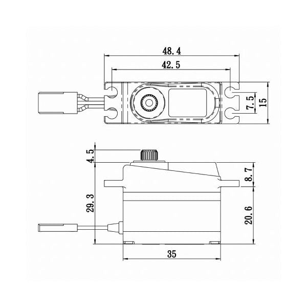 Savox SAVSV1250MGP High Voltage Micro Tail Servo Soft Start 7.4v Default Title