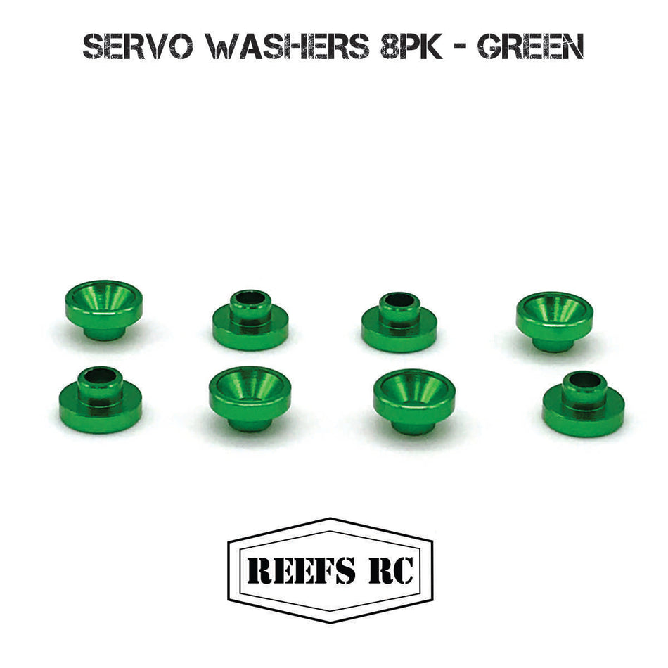 Reefs RC Servo Washers 8pk- Green