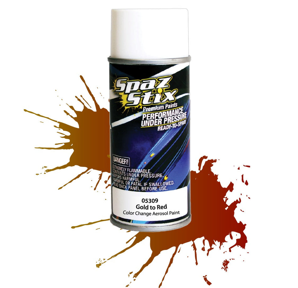 Spaz Stix COLOR CHANGING PAINT GOLD TO RED AEROSOL 3.5OZ Default Title