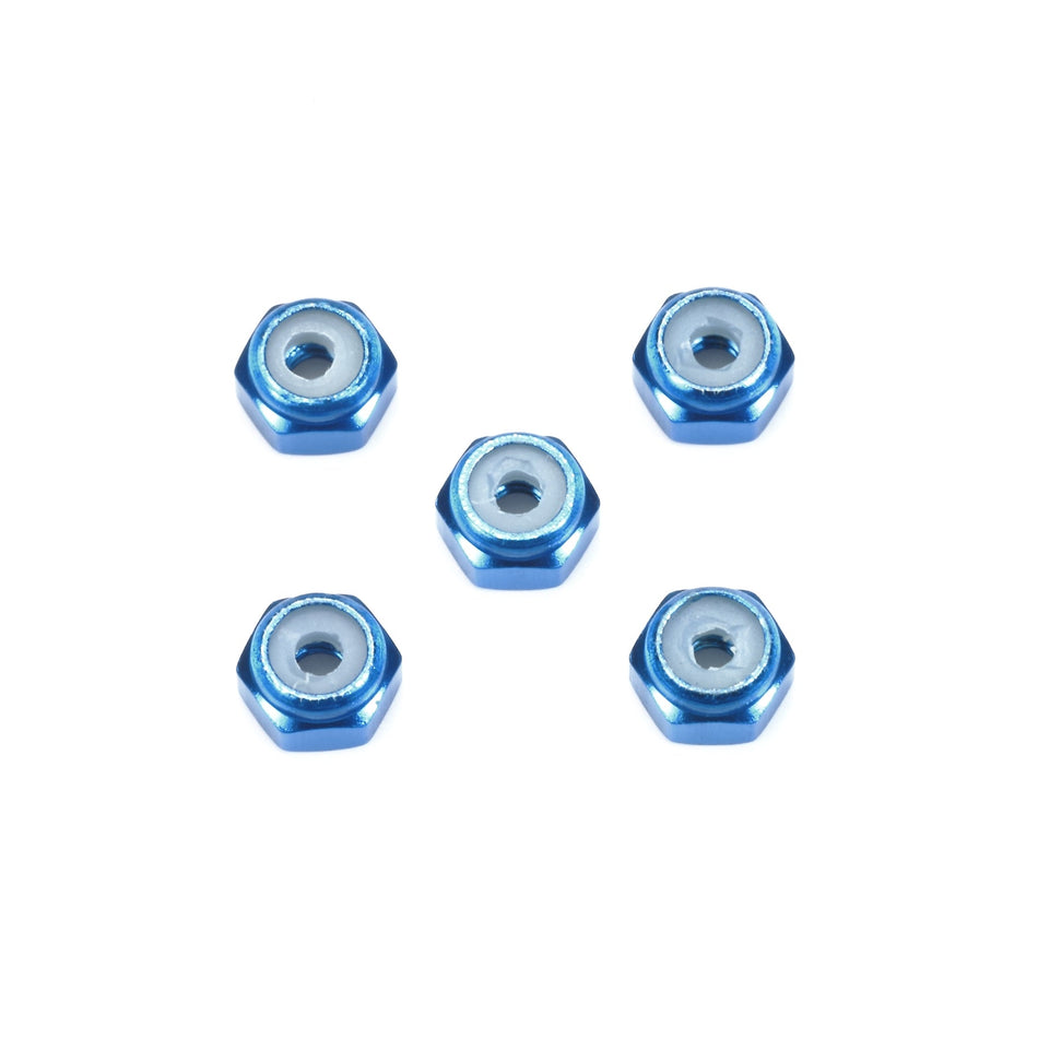 Tamiya JR 2mm Aluminum Lock Nut Blue 5pcs