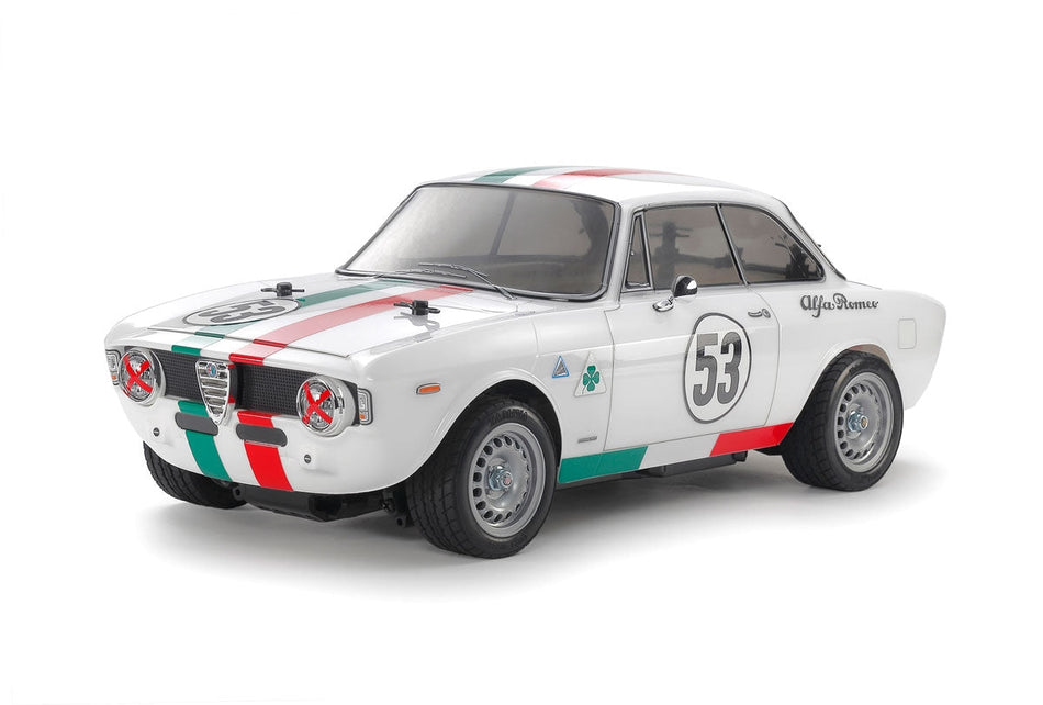 Tamiya RC 1/10 Touring Car Alfa Romeo Giulia Sprint, MB-01 GTA White Painted Body 47501