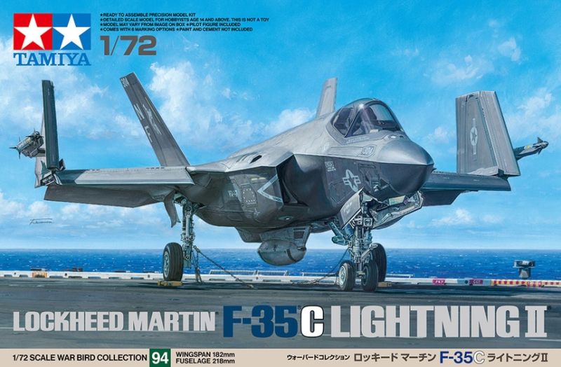 Tamiya 1/72 Lockheed Martin F-35C Lightning II Plastic Model 60794